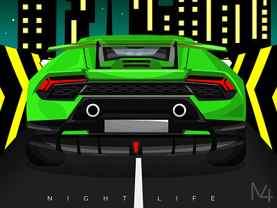 Lamborghini Huracan adobe animation behance cars design dribbble flat graphic design huracan illustration illustrator lamborghini minimal