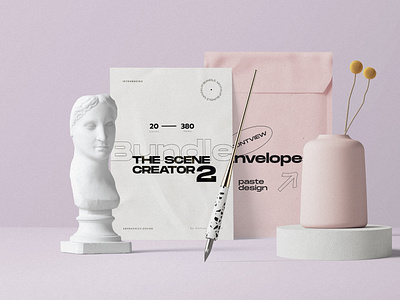 Free envelope and paper mockups with bust