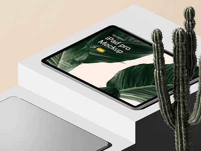 Download Free Ipad Pro With Cactus Mockup By Alex Belorukov On Dribbble