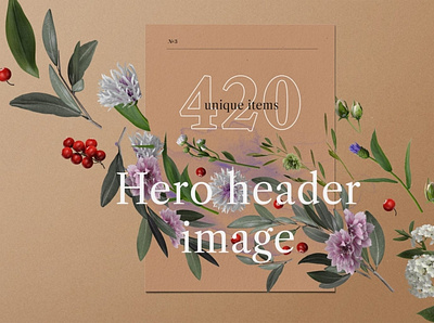 Floral Hero Header Image Mockup Top View stationery