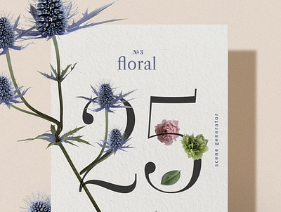 Floral Poster Mockup Top View stationery