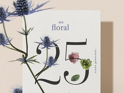 Floral Poster Mockup Top View