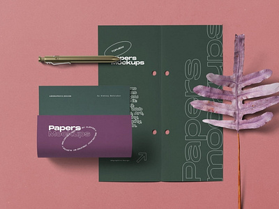 Color Papers For Branding Mockup Top View