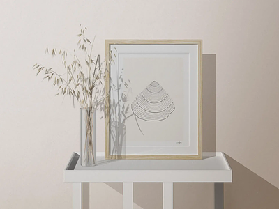 Minimalistic Frame Mockup Scene With Dry Decorative Plant graphicdesign