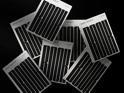 Hard Cover Book Mockups On Black Background V2 Top View stationery mockups