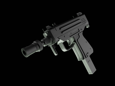 3D Micro Uzi 3d 3d art illustration smg weapon