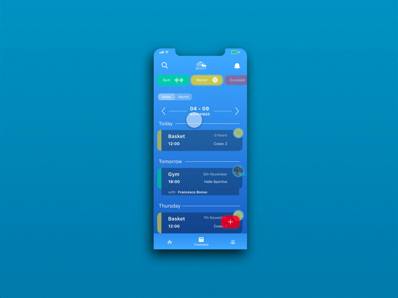 Daily UI 071 - Schedule activities animation calendar schedule shapp ui