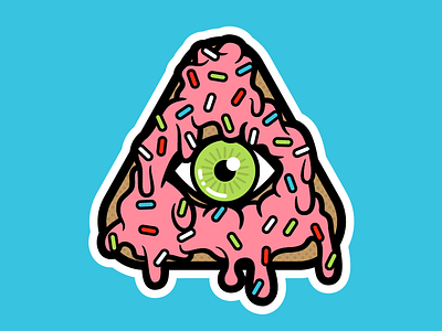 Donut Magnet donut eye icon illuminati illustration logo magnet sprinkles sticker triangle