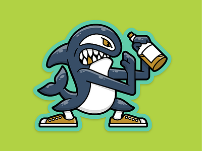 Fighting Orca avatar badge character fighting fish illustration logo mascot mascot character orca seattle sport sports