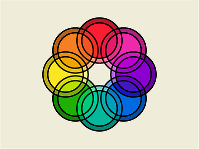 Color Study circle circles color color study color theory color wheel flower logo primary secondary study