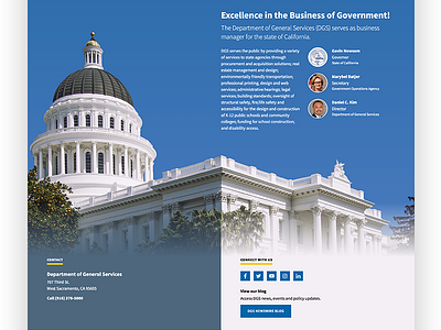 Department of General Services - Footer Design agency california department of general services design app dgs footer footer design government sacramento state capitol user experience design user interface design