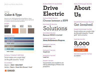 SMUD - Website Style Guide branding color palette concept design smud style guide typography ui user interface design visual design website