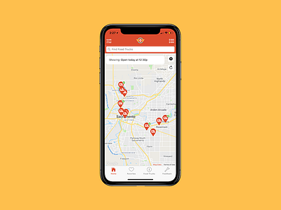 Diamond Plate - Map app design diamond plate food truck food truck app map mobile app real time tracking ui user interface user interface design visual design