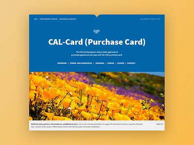 Department of General Services - Card Component book card card style design government poppy poppy flowers sacramento ui user interface user interface design visual design