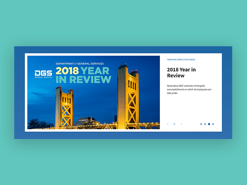 Department of General Services - Carousel design front-end back-end sacramento government site core visual design user interface design user interface ui news images slider design carousel