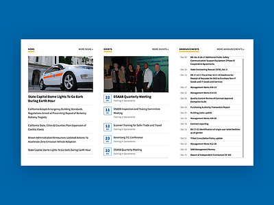 Department of General Services - News/Events/Announcements announcements columns component design events government news sacramento ui user interface visual design