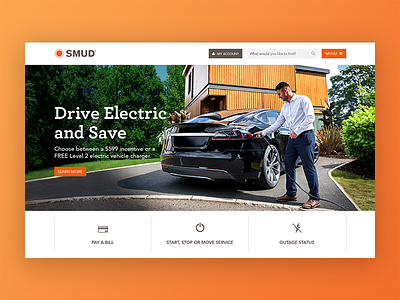 SMUD - Homepage Hero california design electric hero homepage sacramento smud ui user interface user interface design utility visual design