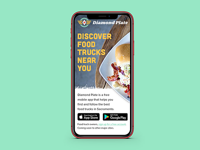 Diamond Plate - Mobile Concept diamond plate food food truck food truck app mobile mobile app mobile app design responsive ui user interface user interface design visual design