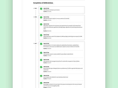 Delta Stewardship Council - Timeline california component data visualization data viz delta design government sacramento timeline ui user interface user interface design visual design