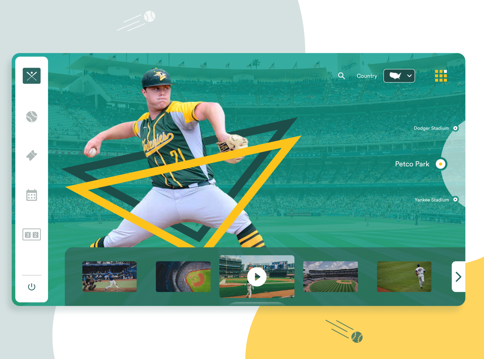 Baseball app by Felix Osiobor on Dribbble