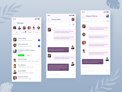 Chat Message App Design appdesigner chat app chatbot clean ui design creative design design app event app design event chat box group chat message app messager messaging minimal mobile app mobile app design mobile message new design 2020 online messaging sms top designer