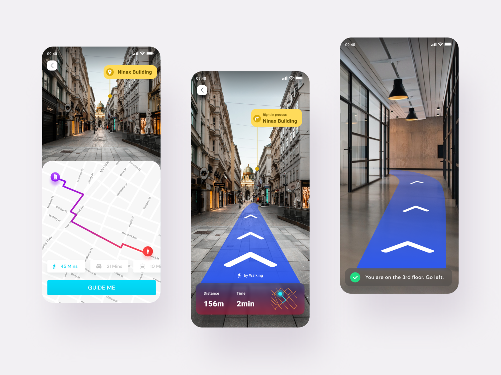 Map Location Guide App using augmented reality by Audin Rushow on Dribbble