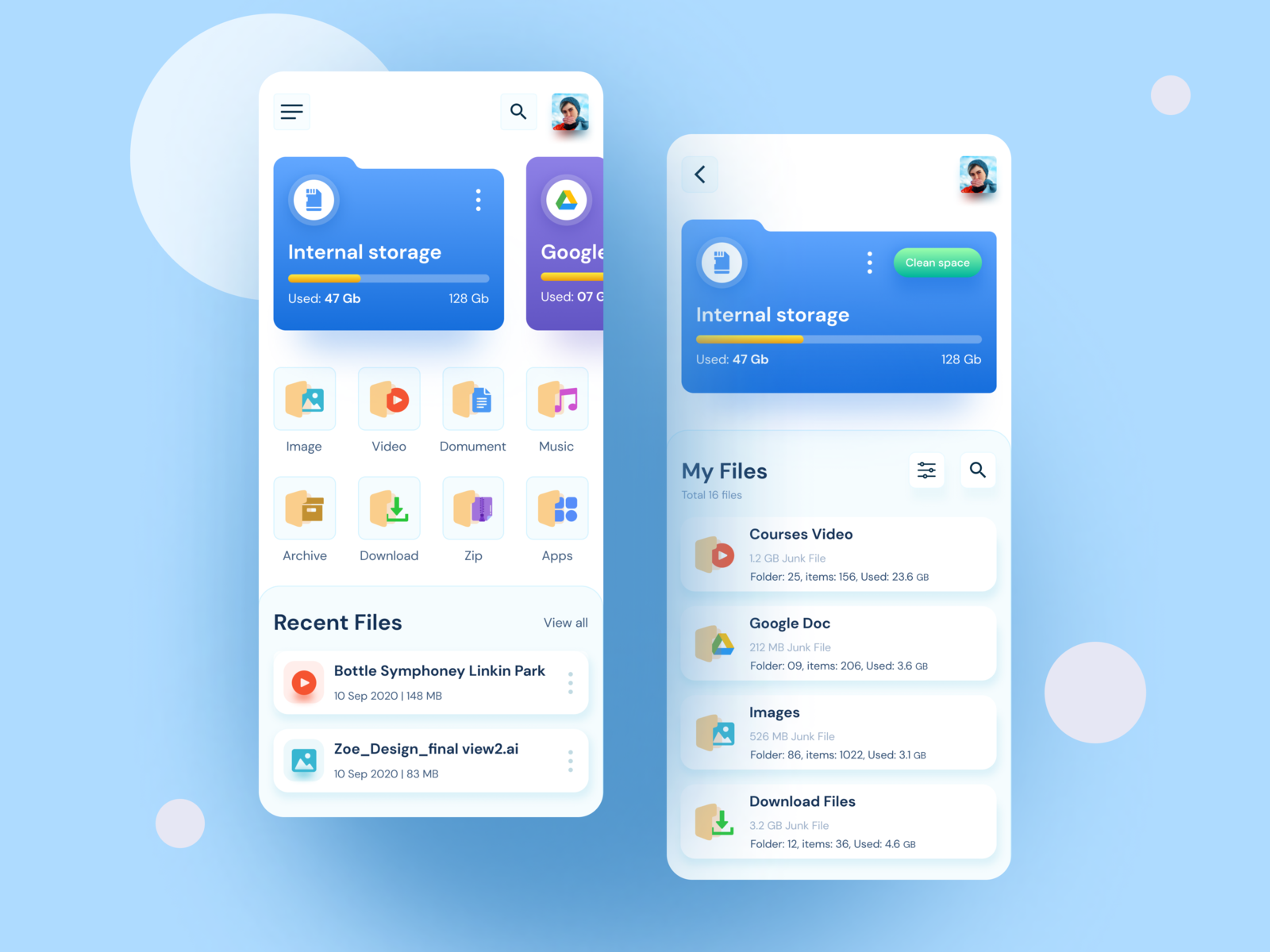 File Manager App by Audin Rushow on Dribbble