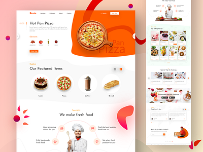 Restaurant Website Template Design case study creative design food website landing page design modern website online food order restaurant restaurant branding restaurant website trendy design ui trend ux design website concept