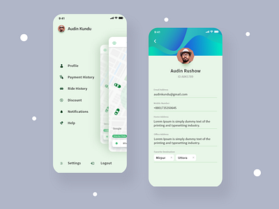 ui app user profile sharing ride dribbble