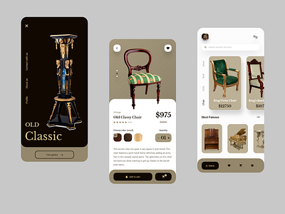 Furniture e-commerce shop app concept.