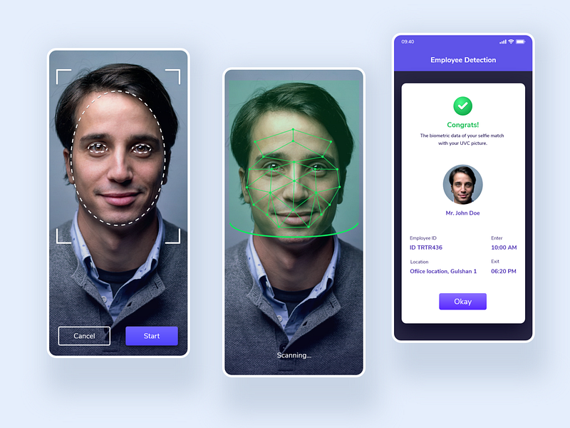 Face Detection App Concept by Audin Rushow on Dribbble