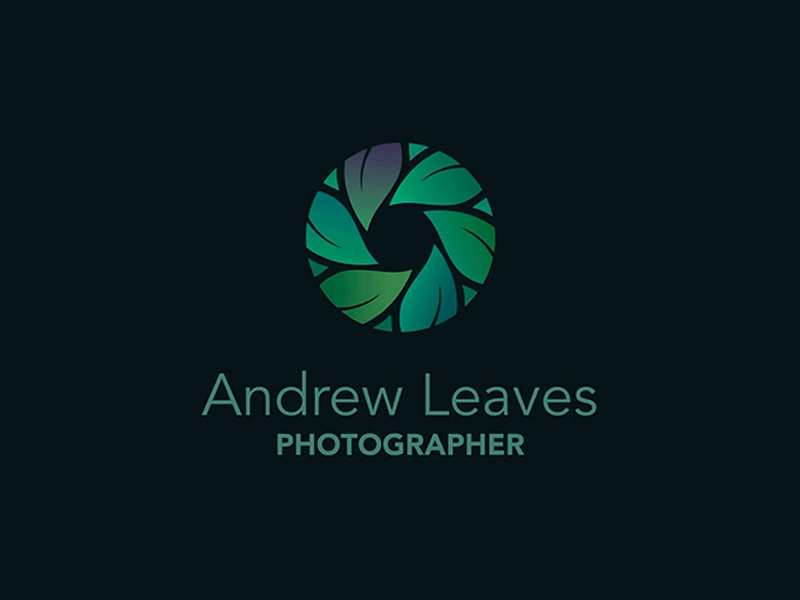 Andrew Leaves Logo animation botanical branding camera garden gif greens invision studio leaf leaf logo leaves logo logo deisgn photographer photographer logo plant logo