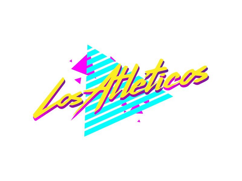 Los Atléticos — DJs 80s brand design neon