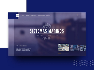 Astillero Naval - Web Concept azul barco blue blur marina naval slider ui web