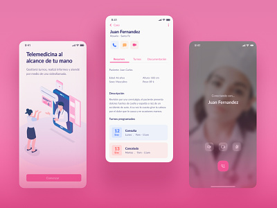 Doctor - App Concept app case concept consulta design doctor medicina onboarding pink ui uiux ux uxui video