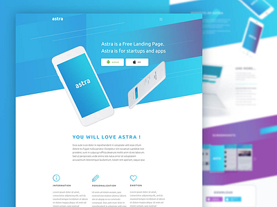 Astra - Landing Page design gradient icon landing page mobile app ui uiux ux web