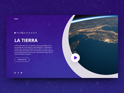 Solar System - Header Exploration 🌎 design earth header hero insporation solar system ui uidesign ux video web