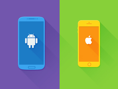 flat android colour flat icon ipad iphone s4 shadow wp