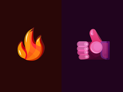 hot&like colour fire flat good hot icon illustration like