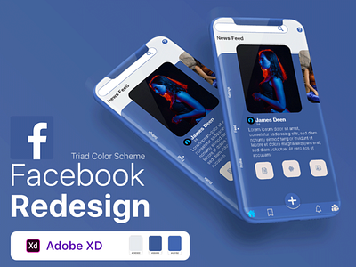 Facebook App Redesign branding clean color scheme design facebook ios app mobile app portfolio profile redesign typography ui ux youtube video