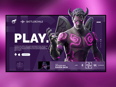 Fortnite Characters Landing Page Design