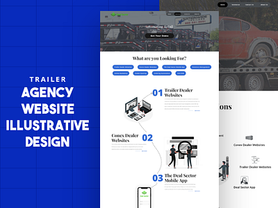 Deal Sector Trailers Agency Website Design agency behance branding clean design fiverr freelance illustration illustrative landing page trailers truck ui uplabs ux website