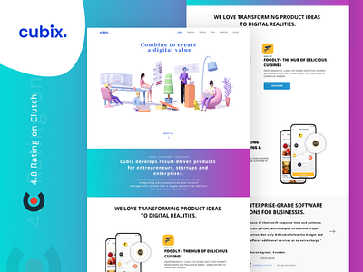 Cubix Website Design adobe xd agency branding clean design development landing page ui uiux website