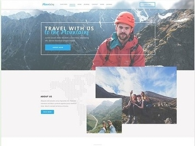 Travel Landing Page animation branding clean design flat hero area hero banner icon identity illustration landing landing page logo portfolio profile profile card ui ux web website