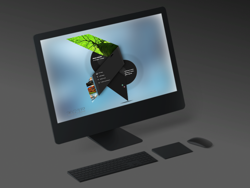 Creative Card Design in maC mockup fiverr identity icon clean mobile web logo profile card portfolio flat website landing page profile ui ux design branding