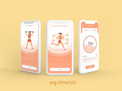 Fitness App Design adobe photoshop adobexd app branding clean design dribbble fitness fitness app fiverr gym health icon illustration instagram logo mobile app mobile app design ui ux