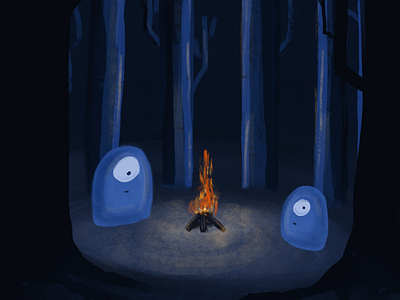 Monsters in the woods digital art drawing illustration procreate