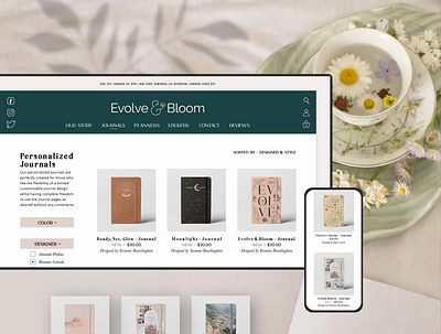 Evolve & Bloom - Personalized Digital Stationery branding bullet journal digital customization mindfulness packaging planners productivity selfcare