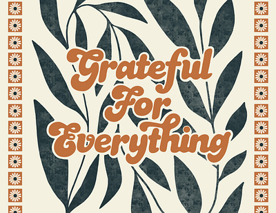 Gratitude Handl-lettering Illustration digital design gratitude groovy type handlettering illustration lettering motivational quotes procreate quotes selfcare thanksgiving type typography vintage