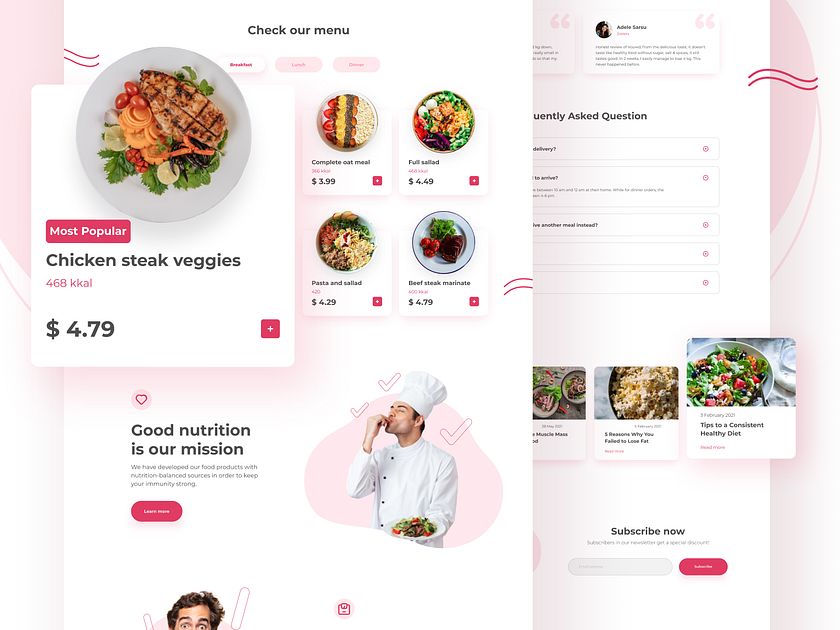 Healthy Food Catering Landing Page by Muhammad Zaki Alzikri for Agensip ...